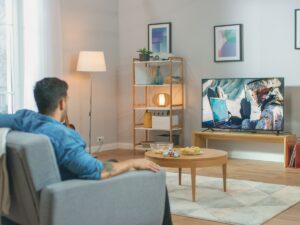 Man watching television