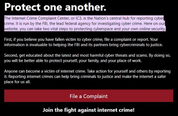 Filing a Complaint Against Internet Crime